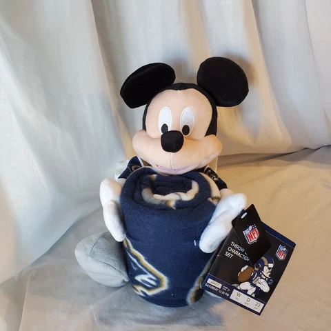 NWT 2014 NFL ST. LOUIS RAMS Mickey Mouse Throw Fleece Blanket & Plush COLLECTORS Cover