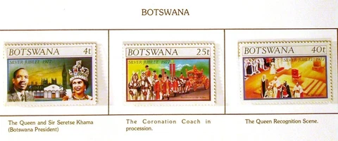 BOTSWANA Silver Jubilee of Queen Elizabeth II MNH Set of 3 Cover