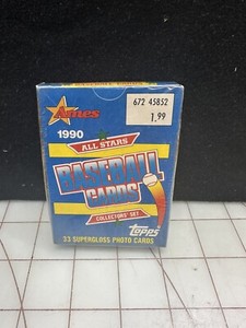 RARE SEALED 1990 AMES TOPPS ALL STARS BASEBALL TRADING CARD SET! B3