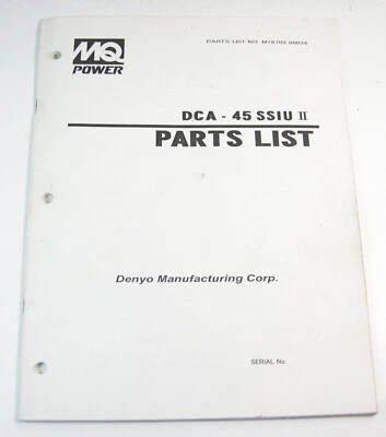 Multiquip MQ DCA45SSIU II Generator Parts Manual Book Catalog Denyo - Image 1 of 3