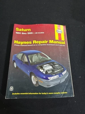 Manual de reparación Haynes Saturn serie S 1991 a 1999 tapa dura 87010 todos los modelos Foto 1 de 4