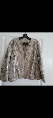 St. John Couture 100% Suede Snake Print Purplish Metallic Jacket/Blazer size 10 - Image 1 of 4
