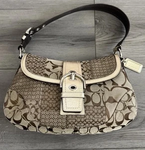 Bolso de Hombro Coach F12316 Vintage Soho Marrón Firma C Lona Retazos Y2K - Imagen 1 de 24