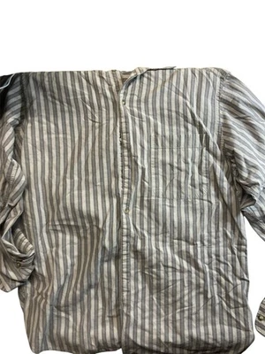 Camisa social listrada masculina Murano vintage - Manga longa com botões, bolso tamanho médio - Imagem 1 de 2