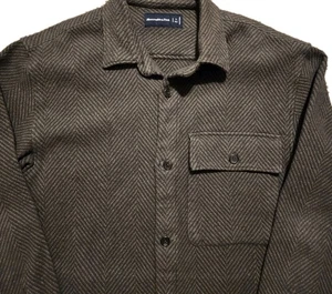 Chaqueta Abercrombie Fitch Chaqueta Franela Hombres Botón Grande Alto Granero Espiga  - Imagen 1 de 8