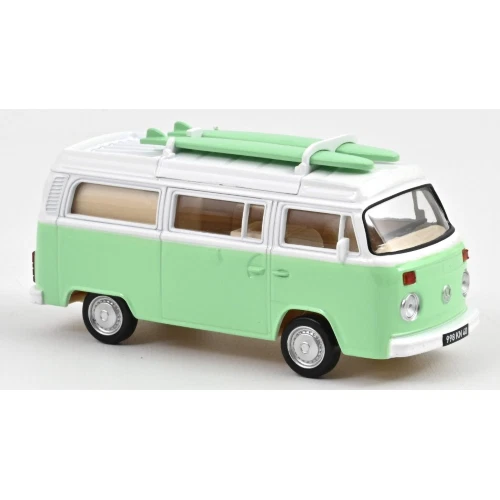 VW COMBI T2b CAMPER VAN 1973 GREEN JET-CAR 1:43 Norev Auto Stradali Modellino Nu - Immagine 1 di 1