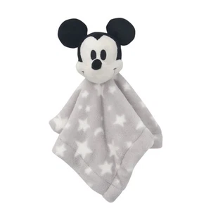 Lambs & Ivy Disney Baby Mickey Mouse Gray Stars Security Blanket/Lovey - Picture 1 of 4