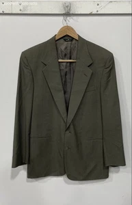 Perry Ellis Portfolio Mens Green Wool Long Sleeve Single-Breasted Blazer - Picture 1 of 10