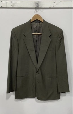 Perry Ellis Portfolio Mens Green Wool Long Sleeve Single-Breasted Blazer - Image 1 of 4