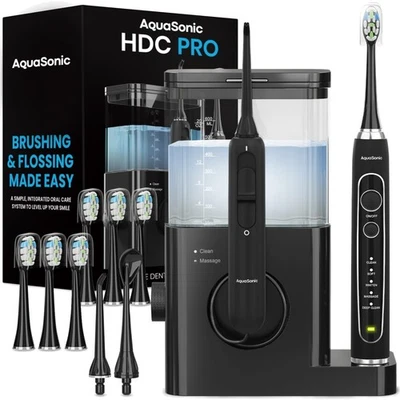 Ultimate Oral Care Combo: Corded Electric Toothbrush & Water Flosser - Black - Image 1 of 4