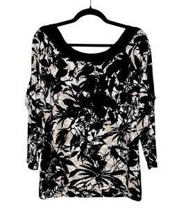 St. John Quiet Luxury Printed Knit Top Women Size L Gallery Girl Officecore - Picture 1 of 8