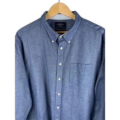 Camisa Charles Tyrwhitt Para Hombres XXXL Azul Cambray Calce Clásico Abotonada Preppy Foto 1 de 4