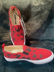 NWT Alexander McQueen MCQ Red Swallow Slip On Shoes Size 38 - Picture 1 of 14