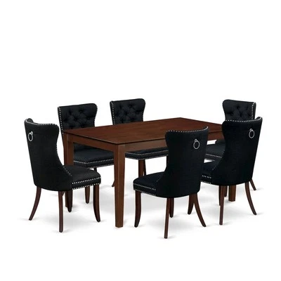 7 Piece Dining Table Set Consists of a Rectangle Kitchen Table - Image 1 of 4