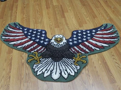 Tibetan American Flag Eagle Shape Handmade Kids Boho Rug Aesthetic Rug 3x5 Ft - Image 1 of 4