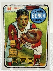 2025 Topps x Andy Friedman Shoebox Treasures Johnny Bench 9/15 Paint Splatter SP - Picture 1 of 2