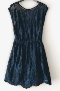 Abito donna Abercrombie Fitch piccolo nero pizzo floreale linea A foderato nuovo con etichetta pumure - Foto 1 di 16