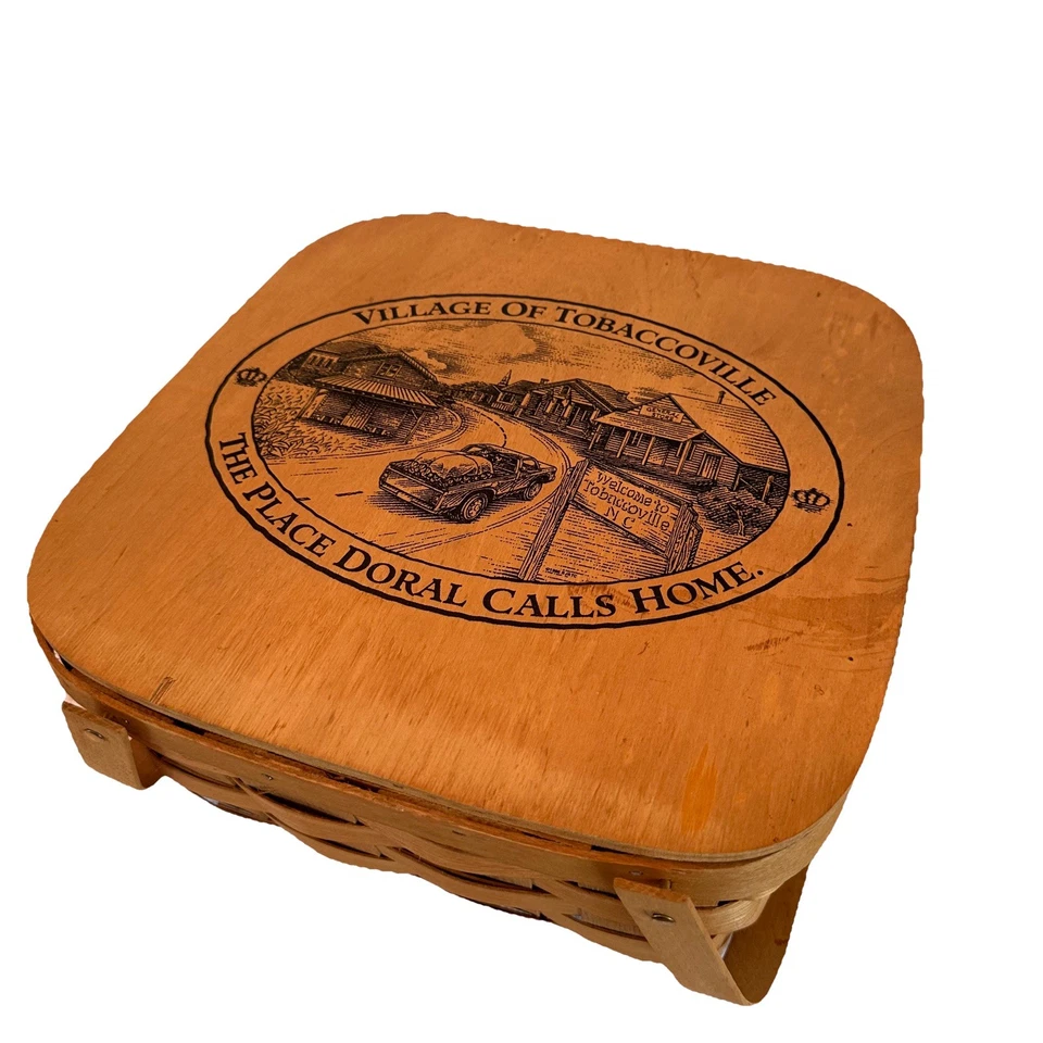 Cesta de picnic Doral Cigarette Village of Tobaccoville 13x13 vintage Cig Merch Foto 1 de 4