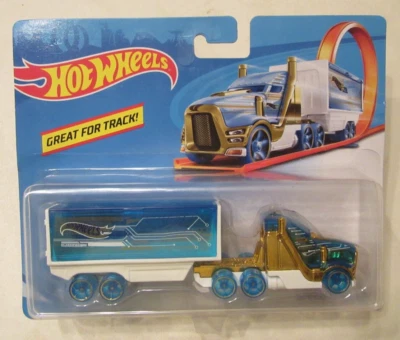 HOT WHEELS  2019 Track Stars Haulers  SPEED HAULER TRANSLUCENT BLUE - Image 1 of 3