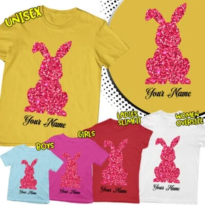 Personalised Happy Easter Bunny Spring Festival Family Matching T-Shirt #ED11 - Picture 1 of 13