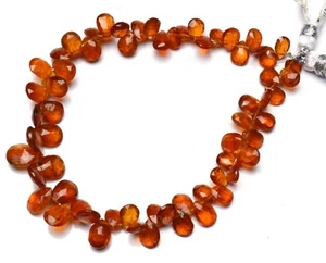 Natural Gem Orange Kyanite 7x5 to 9x7MM Size Faceted Pear Shape Briolettes 8.5" - Picture 1 of 6