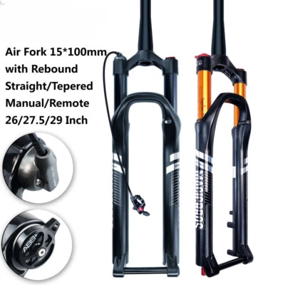 Travel 100mm MTB Bicycle Front Suspension Air Fork with Ajustable Rebound  - Image 1 of 4