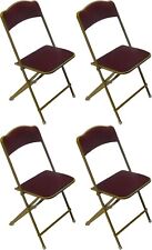 4 PK Elegant Folding Chairs Fancy Party Bridge Chair Premium Quality Vinyl 