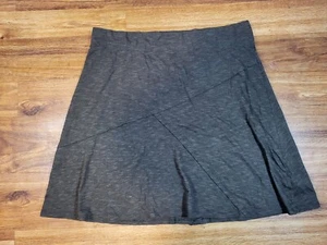 Toad & Co Oblique Skirt Jersey Knit Elastic Waist Heathered Brown Size Large - Picture 1 of 3