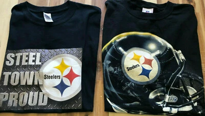 2 CAMISETAS VINTAGE DE LOS PITTSBURGH STEELERS PARA HOMBRE TALLA XL ORGULLOSAS ETIQUETAS NFL Foto 1 de 4