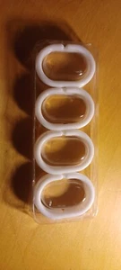 *NEW* Set Of 12 White Plastic Shower Curtain Hooks - Picture 1 of 2