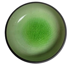 Japanese 3.4" Soy Sauce Dipping Bowl Green Kosui Crackle (SET of 2 ) - Picture 1 of 2