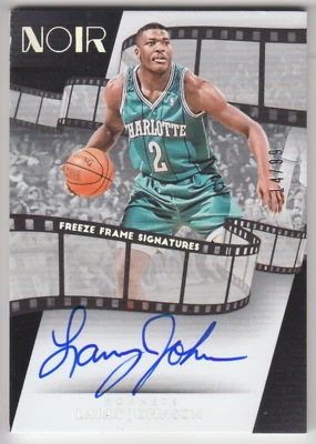 2023-24 Panini Noir Hornets Larry Johnson Freeze Frame Signatures Auto /99 - Image 1 of 4