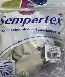 18in Round Pastel Dusk Cream Sempertex Latex Balloons 25ct - Picture 1 of 2
