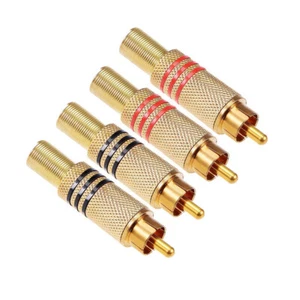 4 Pcs RCA Male Soldering Solder Phono Plug AV Audio Video Connectors Terminal - Picture 1 of 6