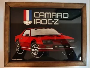 GraphiCreations Vintage Camaro Iroc-Z Glitter-Glass Art Sku 610930 18" X 14" - Picture 1 of 10
