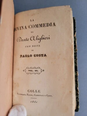 La divina commedia Vol III con note di Paolo Costa, Dante Alighieri 1841 - Immagine 1 di 4