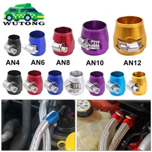 2/5/10PC Hex Hose Finisher Clamp Screw Band Hose End Cover Fitting 4/6/8/10/12AN - Picture 1 of 8