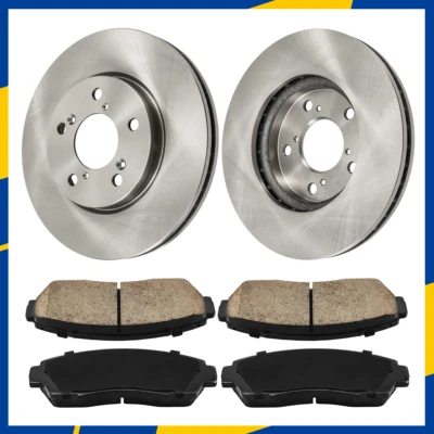 Front Disc Rotors + Ceramic Brake Pads for 2005 - 2008 2009 2010 Honda Odyssey Foto 1 de 4