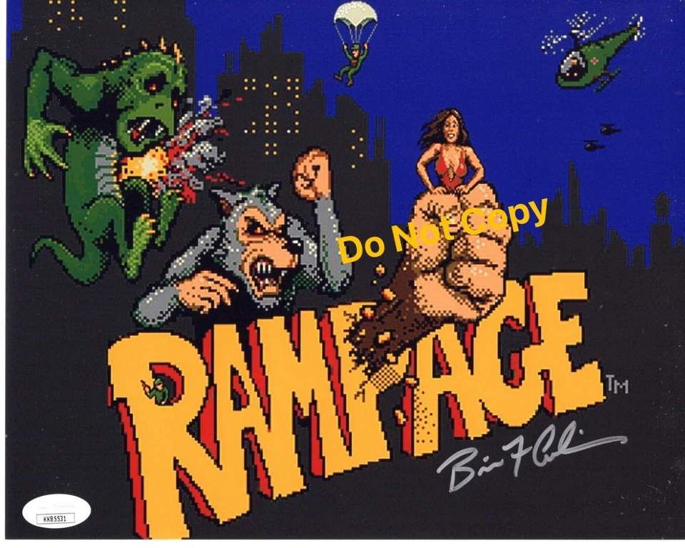 BRIAN F. COLIN signed 8x10 Photo RAMPAGE 1986 Creator Video Game Midway JSA - Image 1 of 1