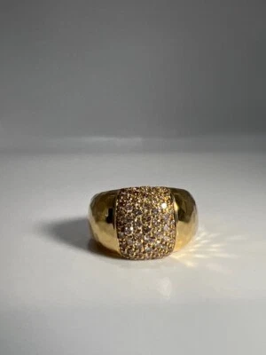 Anillo Roberto Coin Diamante Martillado Oro 'Martellato' 18K YG 9.4g CJL (CJL046224) Foto 1 de 4