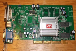 AGP Grafikkarte ATI Radeon 9250SE - 64MB RAM - DVI - VGA - TV/ViVo - Win98 - Bild 1 von 3