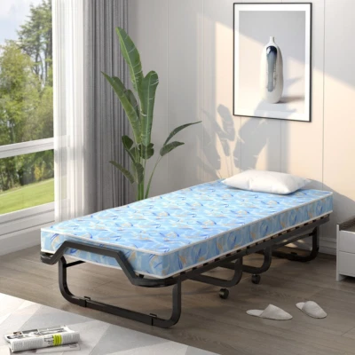 Lettino Con Materasso in Memory Foam E Capacità Di 120 Kg, Letto Pieghevole Con  - Immagine 1 di 4