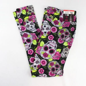 No Boundaries Halloween Ankle Sueded Leggings Juniors S (3-5) High Rise Skulls - Picture 1 of 6