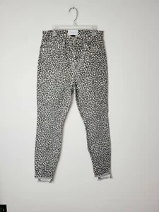 Current Elliot High-Waisted Stiletto Snow Leopard Skinny Jeans Sz 27 - Picture 1 of 9