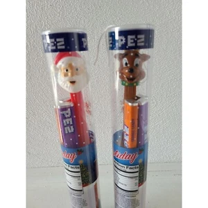2009 Pez Candy Holiday Santa Claus & Reindeer Dispensers LOT 2 Tubes SEALED - Picture 1 of 12