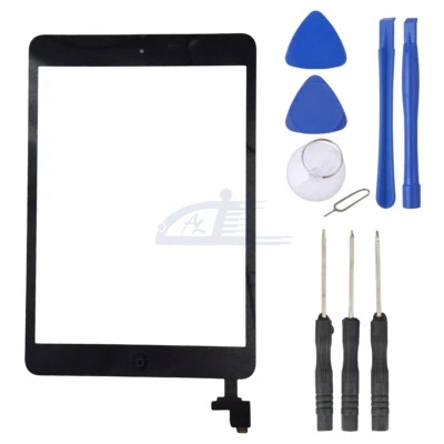 Black Touch Screen Glass Digitizer Replacement+ IC+Home Button for iPad Mini 1 2 - Image 1 of 4