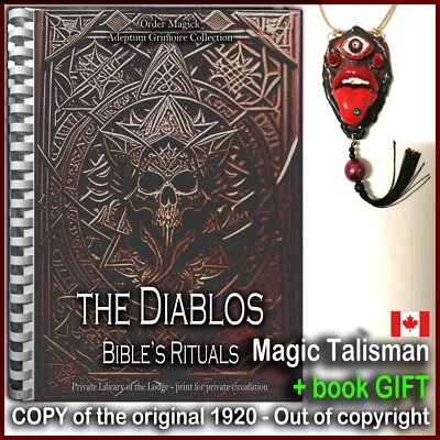 antique book occult black magic esoteric demoniac ritual satanic grimoire satan - Image 1 of 4