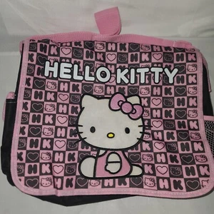NWT SANRIO Hello Kitty Messenger Bag Shoulder Cross-body School Bag Black Pink - Picture 1 of 12
