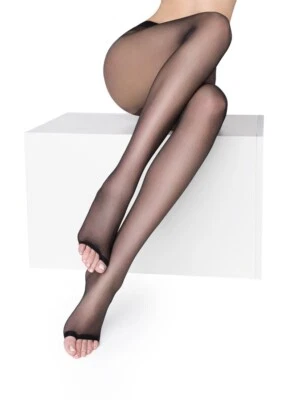 15 Den Peeptoe Sommer beige, schwarz, Visone Strumpfhose - Marilyn Nudo zehenlos... - Bild 1 von 4