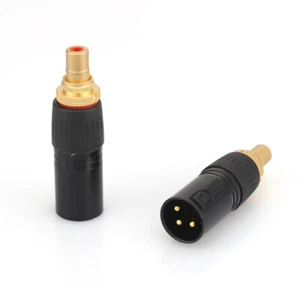 2 Stück 3 Pin XLR Stecker auf Cinch Buchse Adapter HIFI Symmetrisch Kabel Stecker - Bild 1 von 5